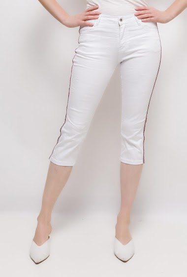 Wholesaler Zac & Zoé - Denim crop pants with side stripes