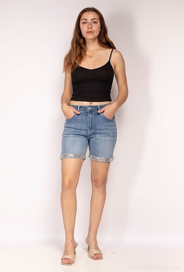 Wholesaler Zac & Zoé - Denim shorts with sequins