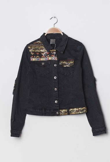 Jacket with embroidered sequins