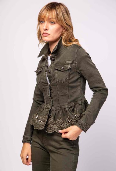 Jacket jean with embrodery