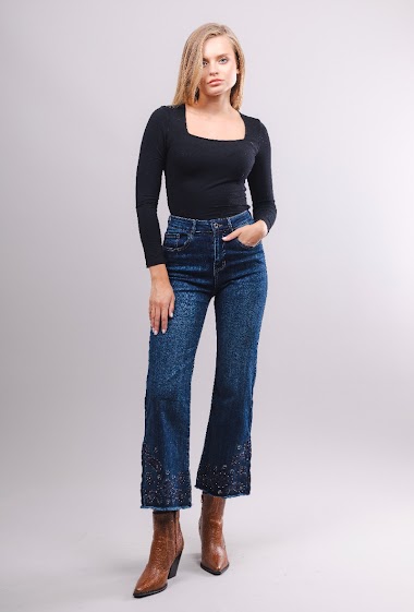 Großhändler Zac & Zoé - Wide leg jeans with embroderies