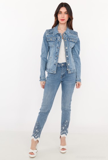 Wholesaler Zac & Zoé - Jacket jeans with zip and boutons
