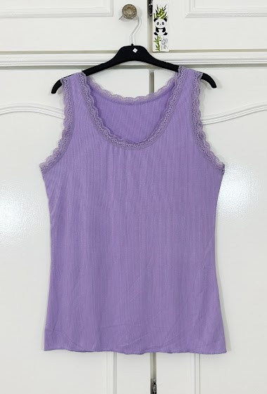LARGE SIZE Ribbed lace tank top