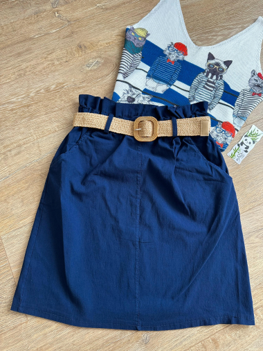Wholesaler Zafa - Skirt with elastic braided belt