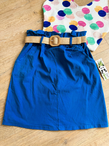 Wholesaler Zafa - Skirt with pocket features an elastic braided waistband