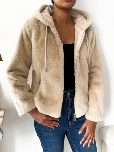 Wholesaler Zafa - Coat, hooded, faux fur