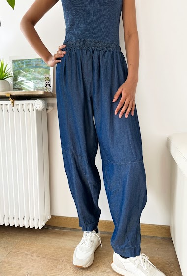 Grossistes Zafa - Pantalon oversize, effet jean