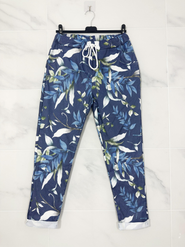 Wholesaler Zafa - Jogger pants with ribbed look, printed