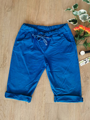 Wholesaler Zafa - Crinkled cropped pants with side pockets