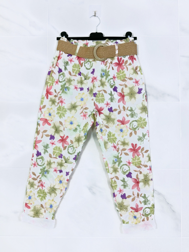 Wholesaler Zafa - Cropped jogging pants with stretch waistband