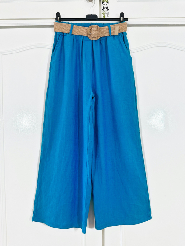 Wholesaler Zafa - Straight cut pants, linen alternative