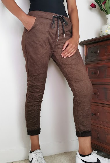 Wholesaler Zafa - Suede pants with front pocket