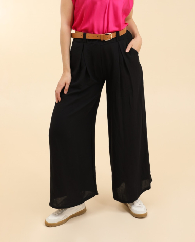 Wholesaler Zafa - Dress pants with pleats, wide cut, with pockets