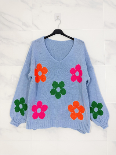 Wholesaler Zafa - Multicolor flower sweater