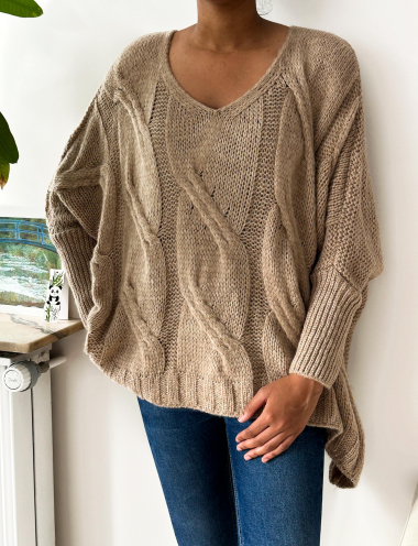 Wholesaler Zafa - Oversized twisted sweater in chunky knit