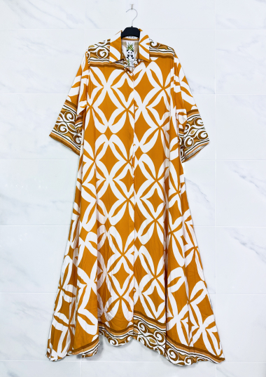 Wholesaler Zafa - Long shirt dress, diamond print