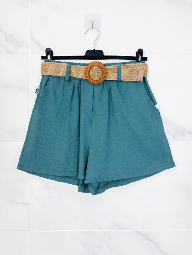 Wholesaler Zafa - Straight cut shorts, linen alternative