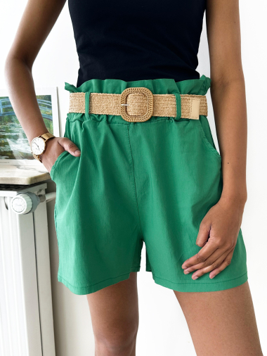 Großhändler Zafa - Shorts im Mom-Schnitt mit elastischem Bund
