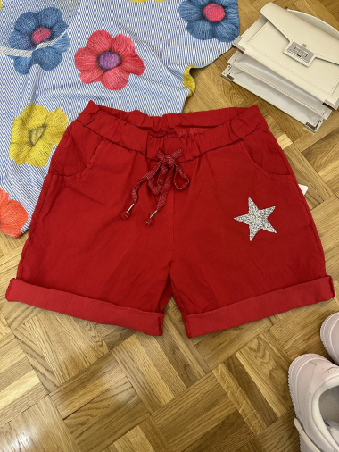Wholesaler Zafa - Crinkled shorts, with pocket, star