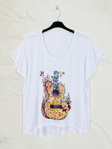 Wholesaler Zafa - Polyester V-neck T-shirt