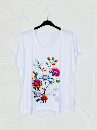 Großhändler Zafa - T-Shirt aus Polyester mit V-Ausschnitt