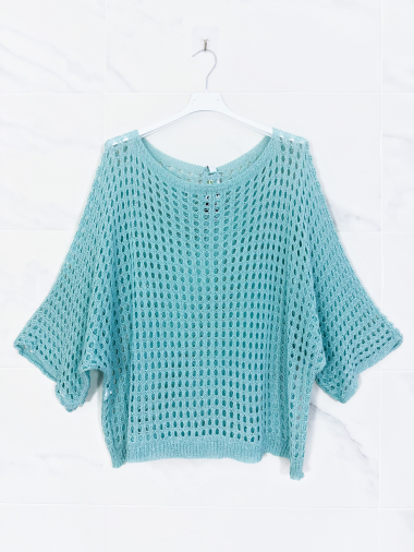 Wholesaler Zafa - Crochet knit top with boat neck