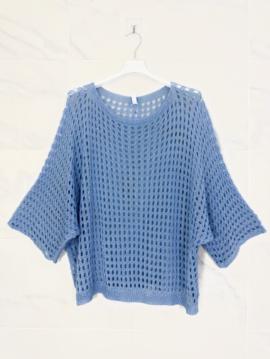 Wholesaler Zafa - Crochet knit top with boat neck