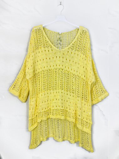 Wholesaler Zafa - Asymmetrical crochet dress tunic