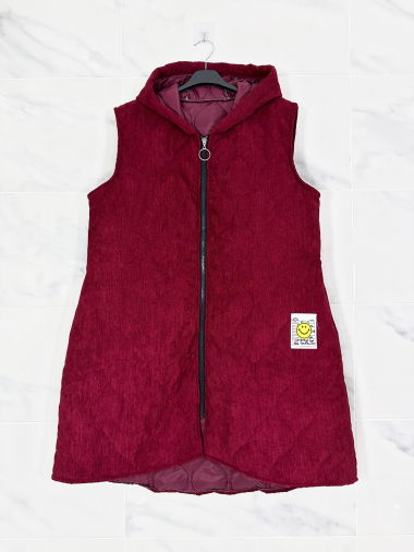 Wholesaler Zafa - Mid-length velvet jacket, sleeveless