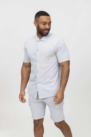 Wholesaler Zayne Paris - Shirt with textured fabric and chest pocket