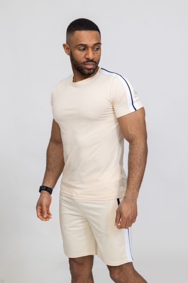 Großhändler Zayne Paris - T-Shirt + Shorts-Set mit Reißverschluss an den Taschen