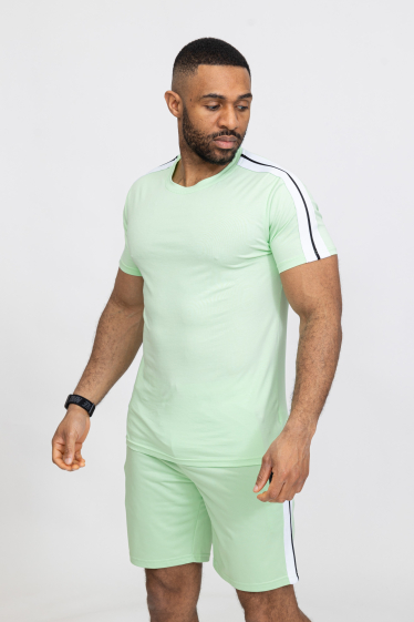 Großhändler Zayne Paris - T-Shirt + Shorts-Set mit Reißverschluss an den Taschen