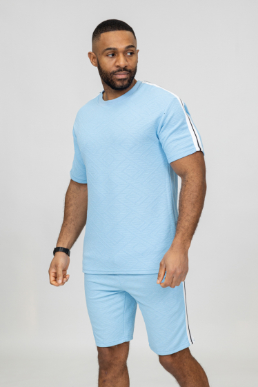Wholesaler Zayne Paris - T-shirt + shorts set with embossed pattern