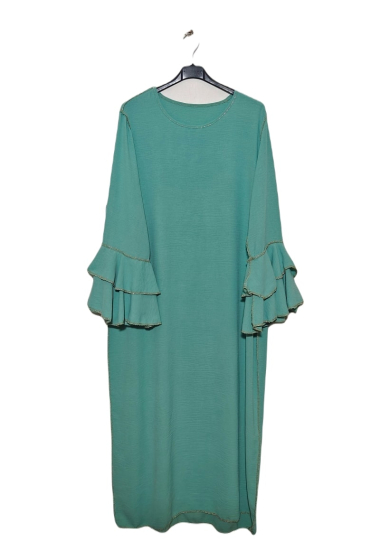 Wholesaler ZC MODE - Long dress with trumpet sleeves in medine silk
