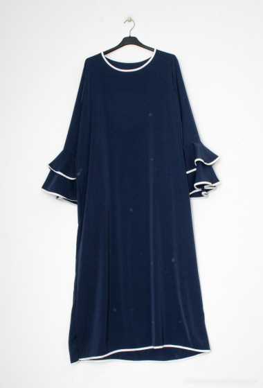 Wholesaler ZC MODE - Long dress with trumpet sleeves in medine silk