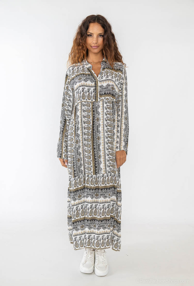 Grossiste ZC MODE - robe longue en cotton imprime