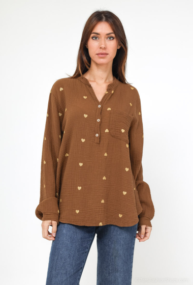 Wholesaler Zelia - Heart pattern cotton blouse