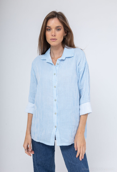 Wholesaler Zelia - Striped cotton gauze shirt