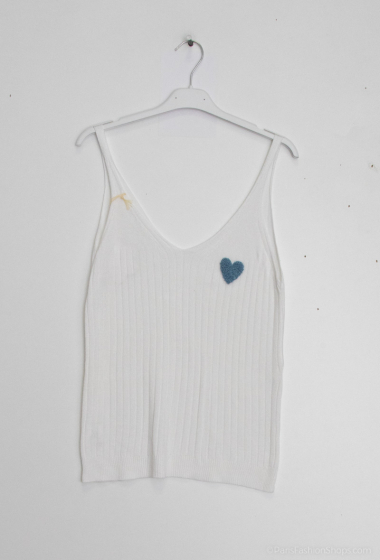 Mayorista Zelia - Camiseta sin mangas con bordado de corazón