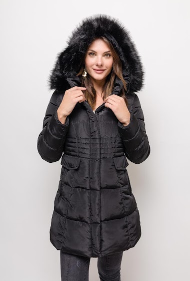 Großhändler Zelia - Long down jacket with removable hood