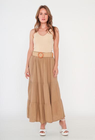 Wholesaler Zelia - Cotton gauze skirt with belt