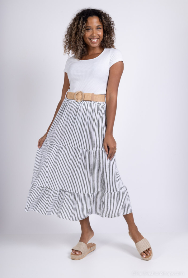 Wholesaler Zelia - Belted striped skirt