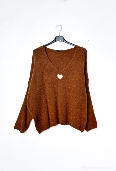 Wholesaler Zelia - Women's embroidered heart sweater