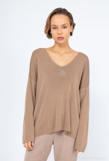 Wholesaler Zelia - Fine knit sweater with lurex stars