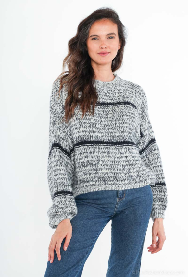 Wholesaler Zelia - Knitted sweater Long sleeves with stripes