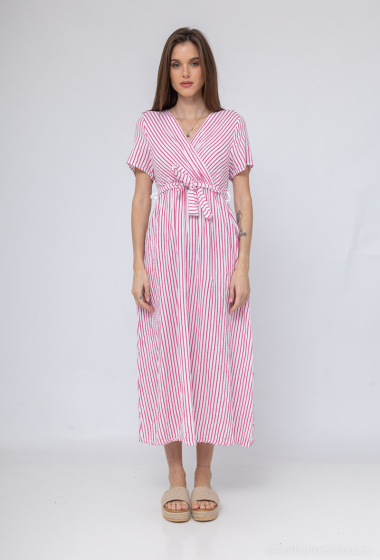Wholesaler Zelia - Bohemian striped cotton gauze dress