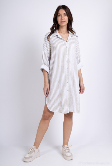 Wholesaler Zelia - Striped shirt dress