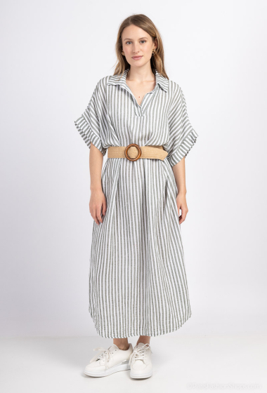 Wholesaler Zelia - Long striped cotton gauze dress