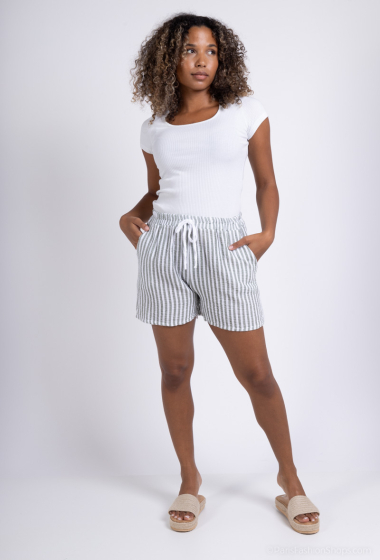 Wholesaler Zelia - Striped cotton gauze shorts