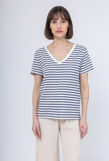 Wholesaler Zelia - Striped t-shirt with lurex